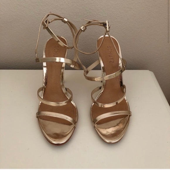 Schutz Gold Ilara Heels - Picture 6 of 8